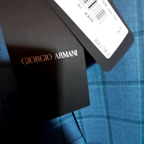 Brand new GEORGIO ARMANI,42R bluish grey plaid - Picture 6 of 7